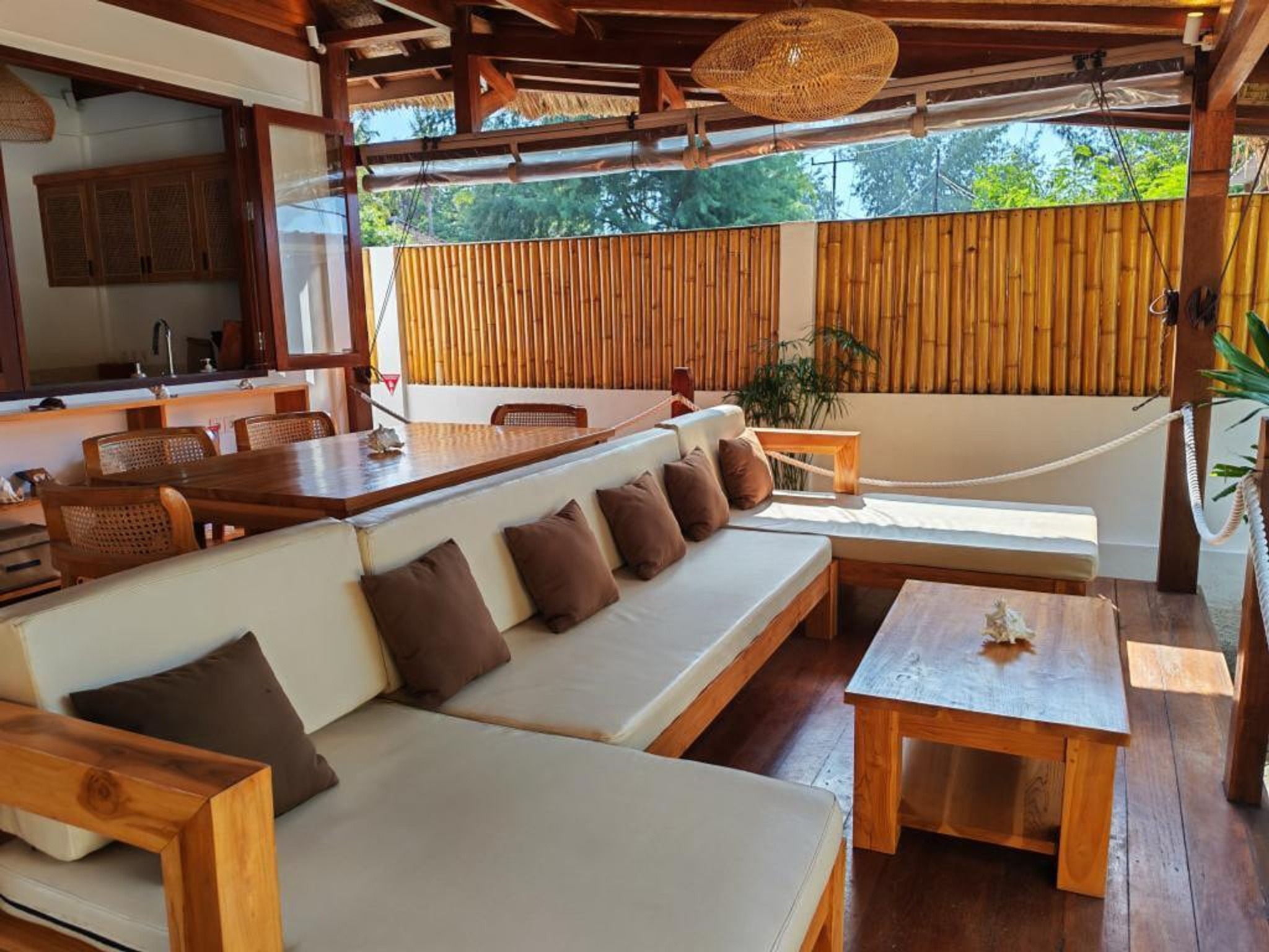 Open-air lounge at Anna’s Beach House
